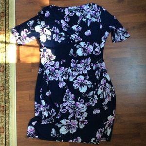 RALPH lauren navy floral dress kneelength 18